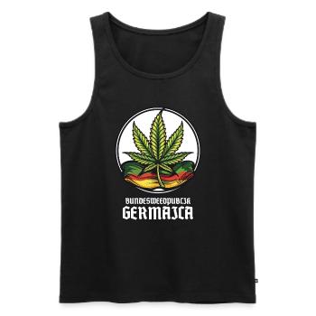Bundesweedpublik Germaica: Cannabis Germany - Men's Premium Organic Tank Top - black - Front - AI Model Male 178 light (178cm)