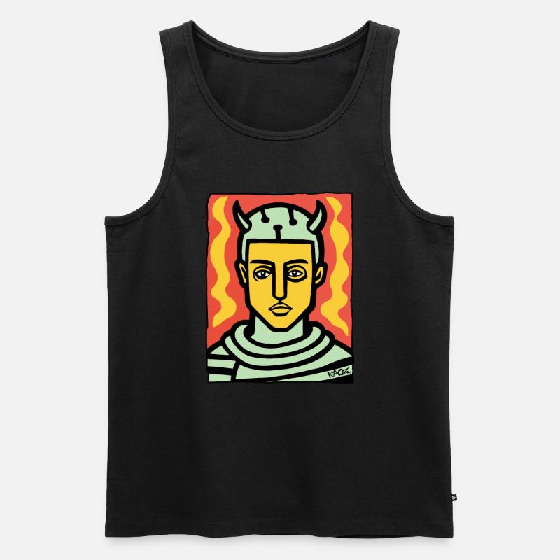 Anime Wikinger Ritter - Männer Premium Bio Tank Top - Schwarz
