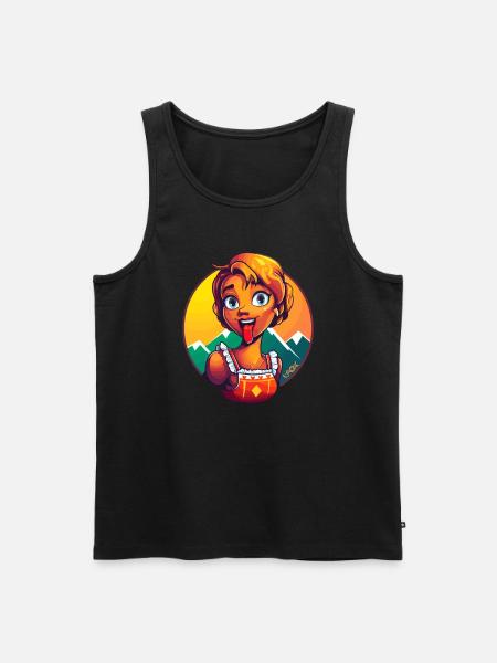 Traditional Dirndl Maid - Men's Premium Organic Tank Top - black