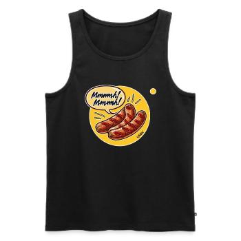 Mmmh, lecker Bratwurst - Männer Premium Bio Tank Top - Schwarz - Vorne - AI Model Male 178 light (178cm)