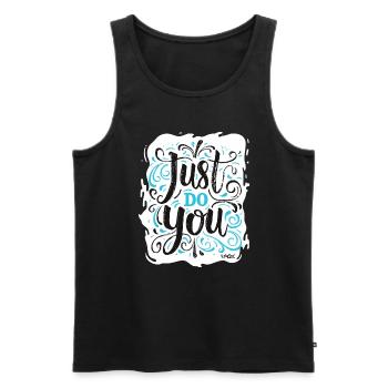 Just be yourself! - Men's Premium Organic Tank Top - black - Front - AI Model Male 178 light (178cm)