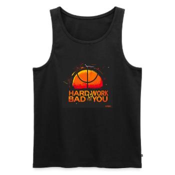 Hard work is bad for you - Men's Premium Organic Tank Top - black - Front - Michal (187cm)
