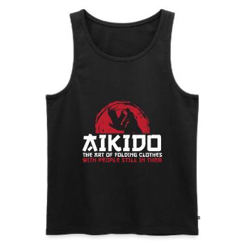 Aikido Martial Arts Gift - Men's Premium Organic Tank Top - black - Front - Michal (187cm)