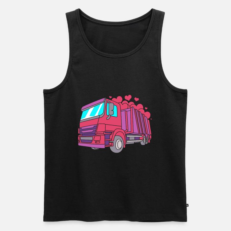 Mülleimer Müllwagen Müllauto Müllmann - Männer Premium Bio Tank Top - Schwarz