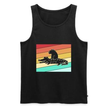 Capybara Capibara - Männer Premium Bio Tank Top - Schwarz - Vorne - AI Model Male 178 light (178cm)