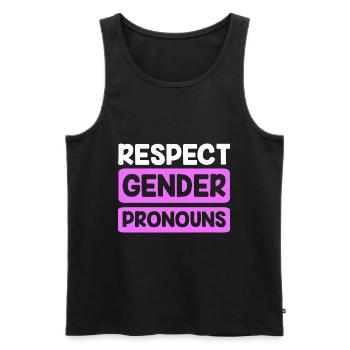 LGBT Genre Queer Diversité Gay pride - Débardeur bio Premium Homme - noir - Devant - AI Model Male 178 light (178cm)
