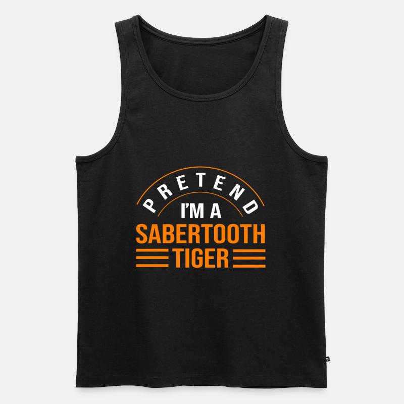 Urzeit Säbelzahntiger - Männer Premium Bio Tank Top - Schwarz