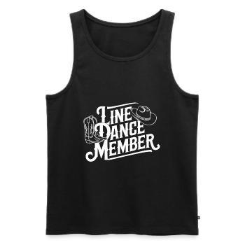 Line Dance Line Dance my hobby member - Men's Premium Organic Tank Top - black - Front - AI Model Male 178 light (178cm)
