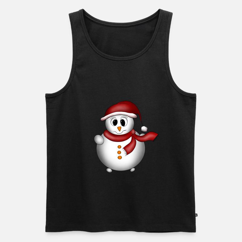 Schneemann - Männer Premium Bio Tank Top - Schwarz