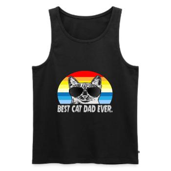 Vater der Katze - Männer Premium Bio Tank Top - Schwarz - Vorne - Michal (187cm)