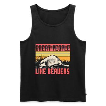 Idée cadeau Beaver Canada - Débardeur bio Premium Homme - noir - Devant - AI Model Male 178 light (178cm)