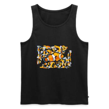 Clown fish nemo bottom océean orange yellow - Men's Premium Organic Tank Top - black - Front - AI Model Male 178 light (178cm)