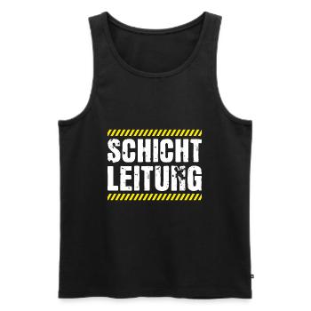 Schichtleitung Chef Beruf Humor - Männer Premium Bio Tank Top - Schwarz - Vorne - AI Model Male 178 light (178cm)