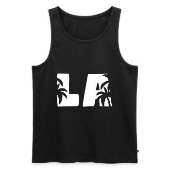 LA Palms Los Angeles - Männer Premium Bio Tank Top - Schwarz - Vorne - Michal (187cm)