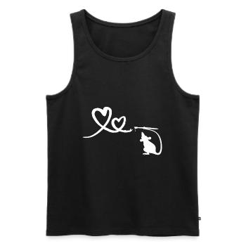 Ratte mit Pinsel Herzen Street Art - Männer Premium Bio Tank Top - Schwarz - Vorne - AI Model Male 178 light (178cm)