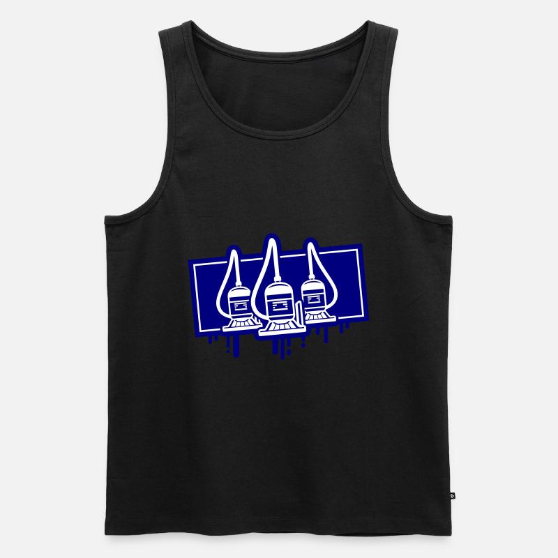 Staubsauger Icon - Männer Premium Bio Tank Top - Schwarz