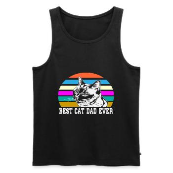 Vater der Katze - Männer Premium Bio Tank Top - Schwarz - Vorne - Michal (187cm)