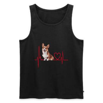 Heartbeat Gift for Dogs - Men's Premium Organic Tank Top - black - Front - Michal (187cm)