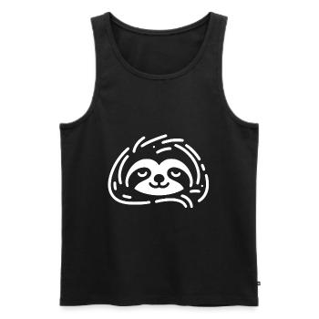 Süßes schläfriges Faultier cool bleiben - Männer Premium Bio Tank Top - Schwarz - Vorne - AI Model Male 178 light (178cm)