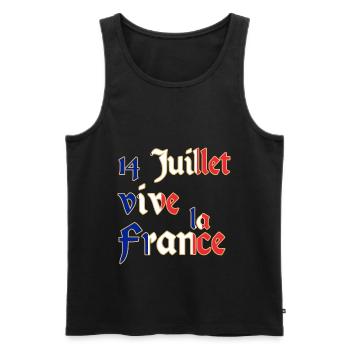 Frankreich Nationalfeiertag Feiertag 14 Juli - Männer Premium Bio Tank Top - Schwarz - Vorne - Michal (187cm)