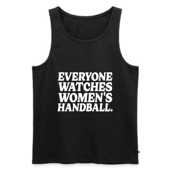 Humor Sport Handball Frauen - Männer Premium Bio Tank Top - Schwarz - Vorne - Michal (187cm)