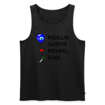 Sünnet mübarak olsun - Männer Premium Bio Tank Top - Schwarz - Vorne - AI Model Male 178 light (178cm)