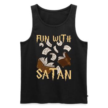 Satan occult Gothic Tarot Gift - Men's Premium Organic Tank Top - black - Front - Michal (187cm)