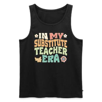 In my Substitute Teacher era - Men's Premium Organic Tank Top - black - Front - AI Model Male 178 light (178cm)