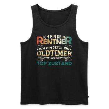 Rentner Rentnerin Rente 2024 Geschenk Ruhestand - Männer Premium Bio Tank Top - Schwarz - Vorne - Michal (187cm)