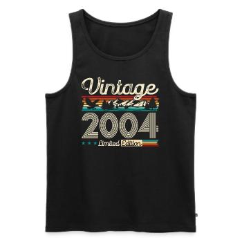 20th Birthday Legend Vintage 2004 Vintage 2004 - Men's Premium Organic Tank Top - black - Front - AI Model Male 178 light (178cm)