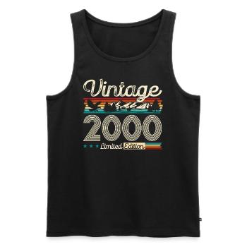 24th Birthday Vintage Vintage 2000's - Men's Premium Organic Tank Top - black - Front - Michal (187cm)