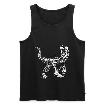 Velociraptor - Débardeur bio Premium Homme - noir - Devant - Michal (187cm)