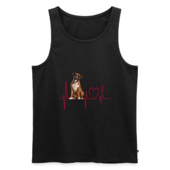 Cadeau Heartbeat pour chiens - Débardeur bio Premium Homme - noir - Devant - Michal (187cm)