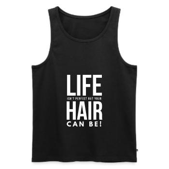 Hairdresser Life - Men's Premium Organic Tank Top - black - Front - AI Model Male 178 light (178cm)