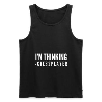 Ich denke nach Schachspieler - Männer Premium Bio Tank Top - Schwarz - Vorne - AI Model Male 178 light (178cm)