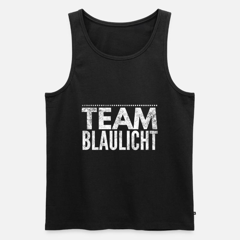 Team Blaulicht Geschenk - Männer Premium Bio Tank Top - Schwarz