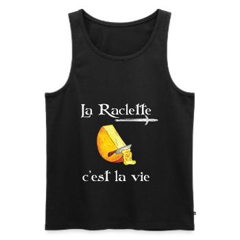 La Raclette c'est la vie cadeau - Débardeur bio Premium Homme - noir - Devant - Michal (187cm)