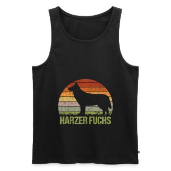 Harzer Fuchs Vintage Retro - Männer Premium Bio Tank Top - Schwarz - Vorne - AI Model Male 178 light (178cm)