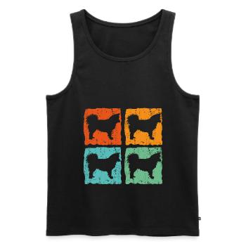 Icelandic Dog Icelandic Spitz Vintage - Men's Premium Organic Tank Top - black - Front - Michal (187cm)