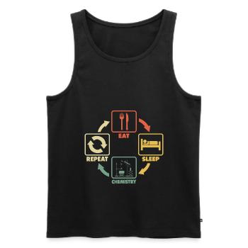 Chemistry Studies Student Student Eat Sleep Saying - Men's Premium Organic Tank Top - black - Front - AI Model Male 178 light (178cm)