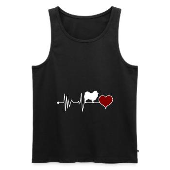Wolfsspitz allemand Spitz Keeshond Heartbeat - Débardeur bio Premium Homme - noir - Devant - Michal (187cm)
