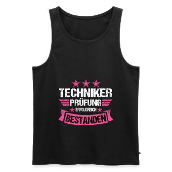 Techniker Abschluss Prüfung bestanden Meister Pink - Männer Premium Bio Tank Top - Schwarz - Vorne - Michal (187cm)