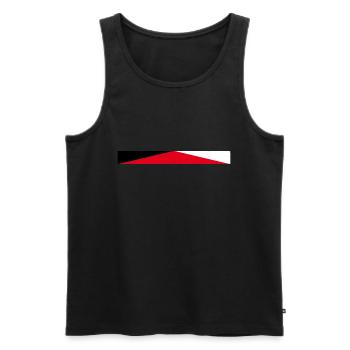 Streifen Horizontal - 3 Farben - Männer Premium Bio Tank Top - Schwarz - Vorne - AI Model Male 178 light (178cm)