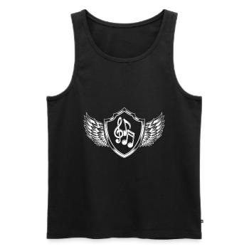 Musiknoten Wappen - Männer Premium Bio Tank Top - Schwarz - Vorne - Michal (187cm)