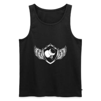 Tennis de table, ping-pong, blason - Débardeur bio Premium Homme - noir - Devant - Michal (187cm)