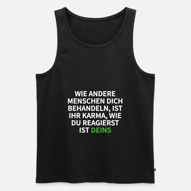 Karma - Männer Premium Bio Tank Top - Schwarz