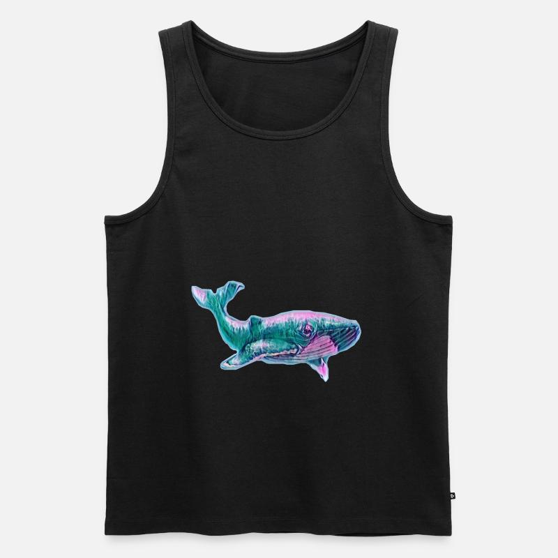 Blauwal - Männer Premium Bio Tank Top - Schwarz