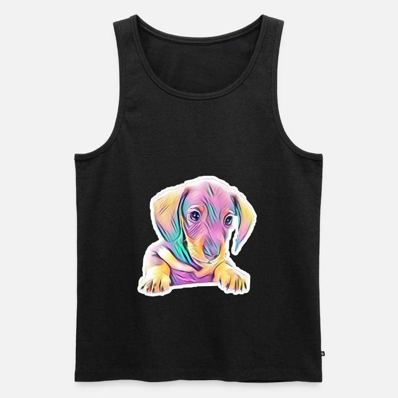 Dackel - Männer Premium Bio Tank Top - Schwarz