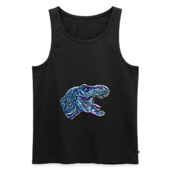 T-Rex - Männer Premium Bio Tank Top - Schwarz - Vorne - AI Model Male 178 light (178cm)