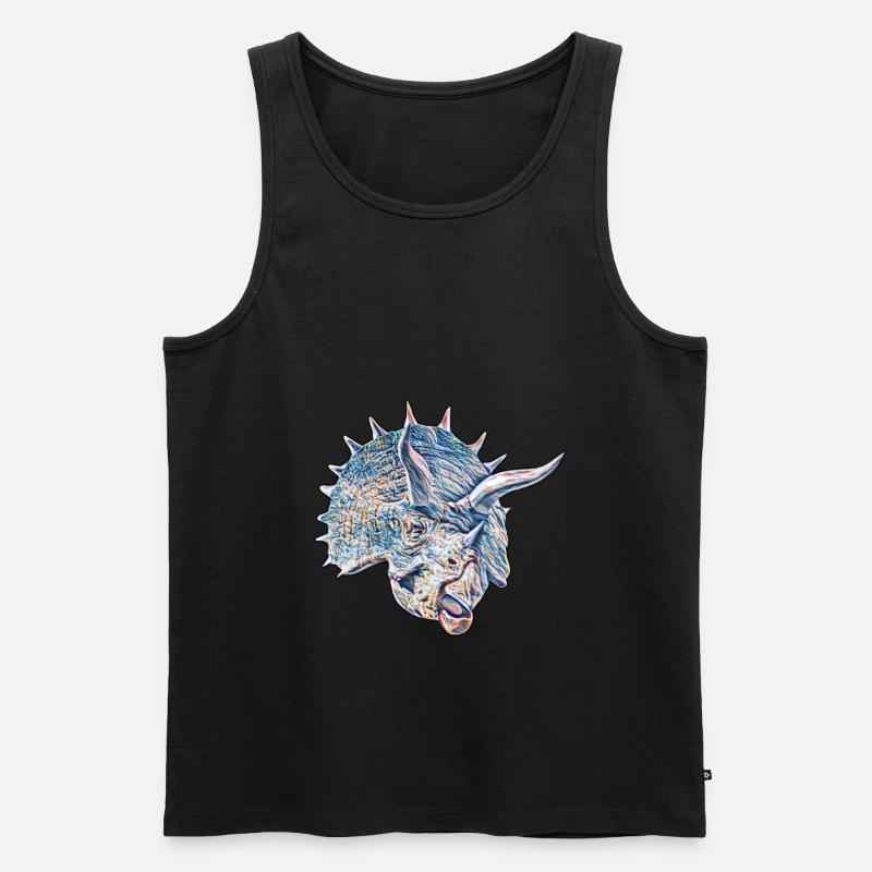 Triceratops - Männer Premium Bio Tank Top - Schwarz